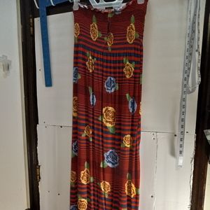 Gold Drama sleeveless strapless maxi dress, 100% rayon, style: RB1384J,